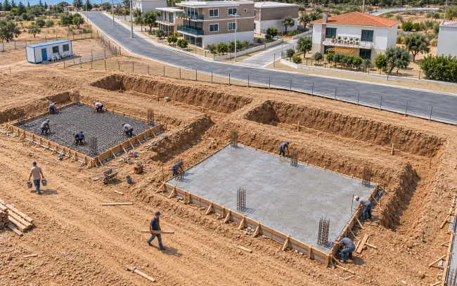 Çanakkale Villa Projesi — Temel aşaması