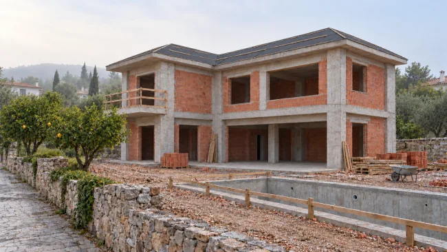 Göcek Villa Projesi — Yapım aşaması görselleştirmesi